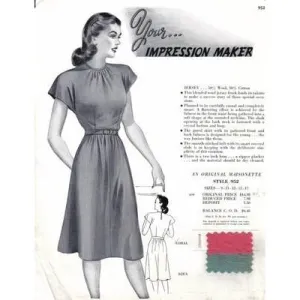 Vintage Maisonette Fabric Swatch 1940s 8x11 952