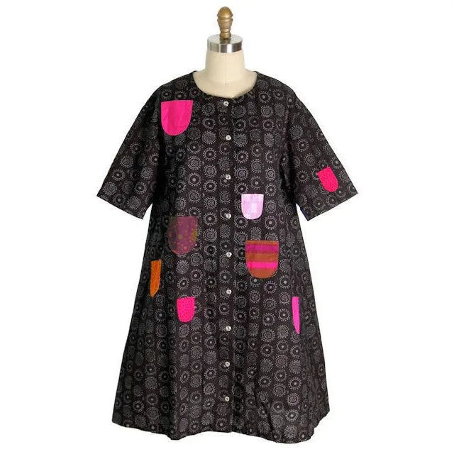 Vintage Marimekko Iconic Kihlatasku Iloinen Takki Dress Sz 40/12 1970s