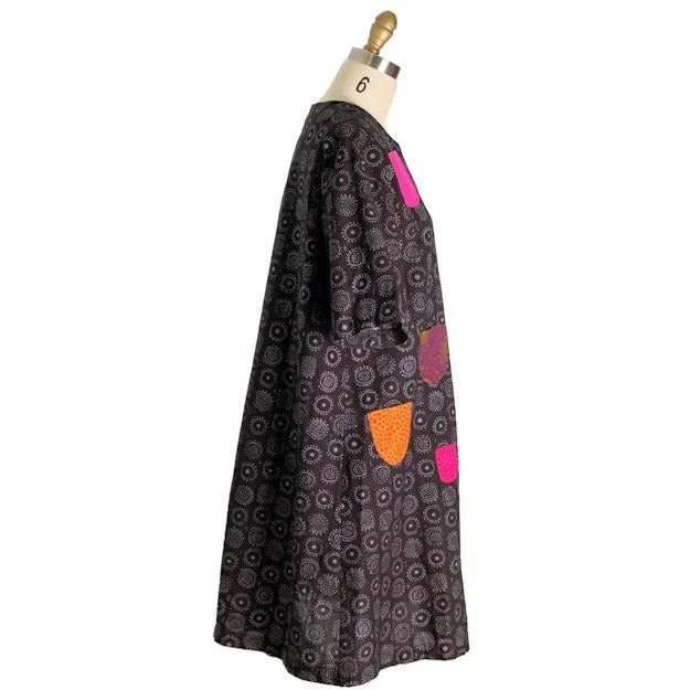 Vintage Marimekko Iconic Kihlatasku Iloinen Takki Dress Sz 40/12 1970s