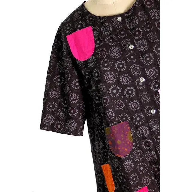 Vintage Marimekko Iconic Kihlatasku Iloinen Takki Dress Sz 40/12 1970s