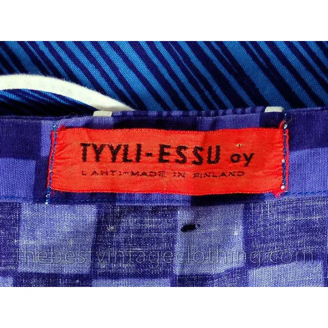 Vintage Pinafore Apron Dress Tyyli-Essu Oy Lahti Finland S-M 1960s