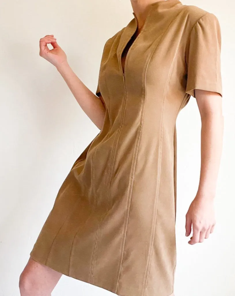 Vintage Tan Suede Dress