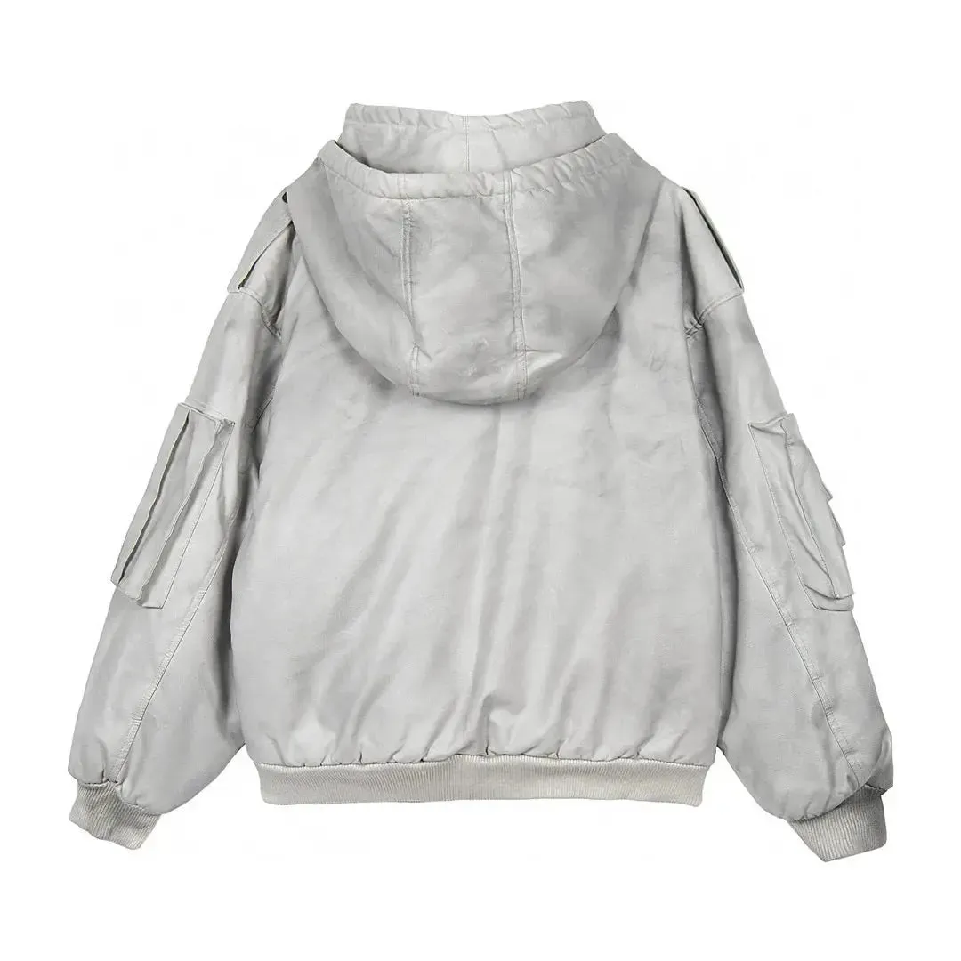 Vintage Washed Dirty Layered Hooded Jacket