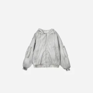 Vintage Washed Dirty Layered Hooded Jacket