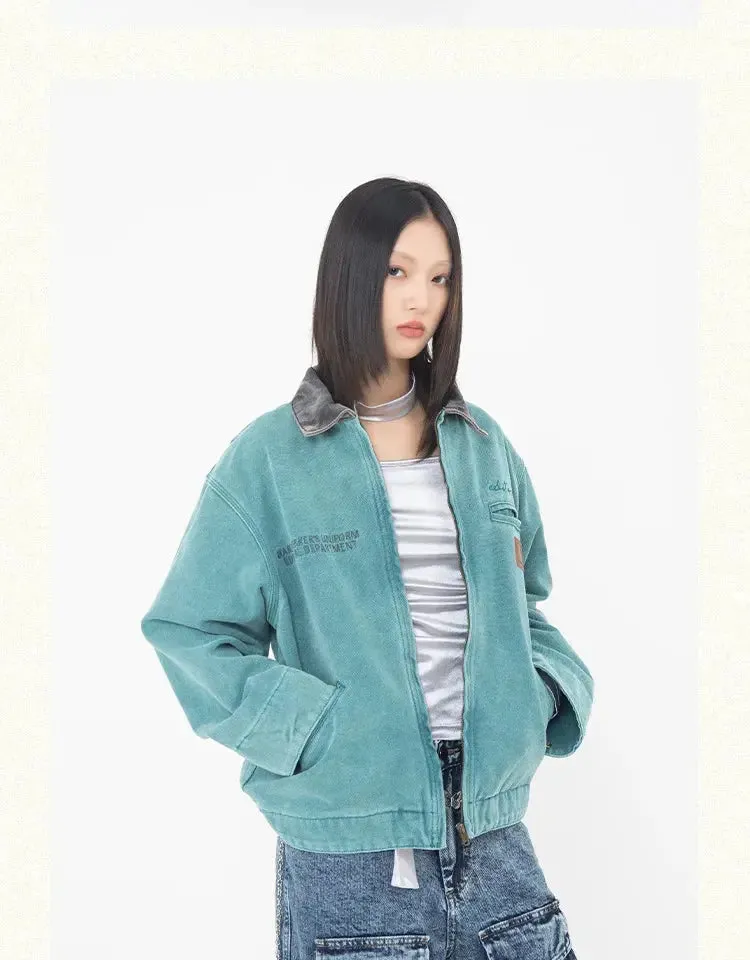 Vintage Washed Workwear Cargo Jacket