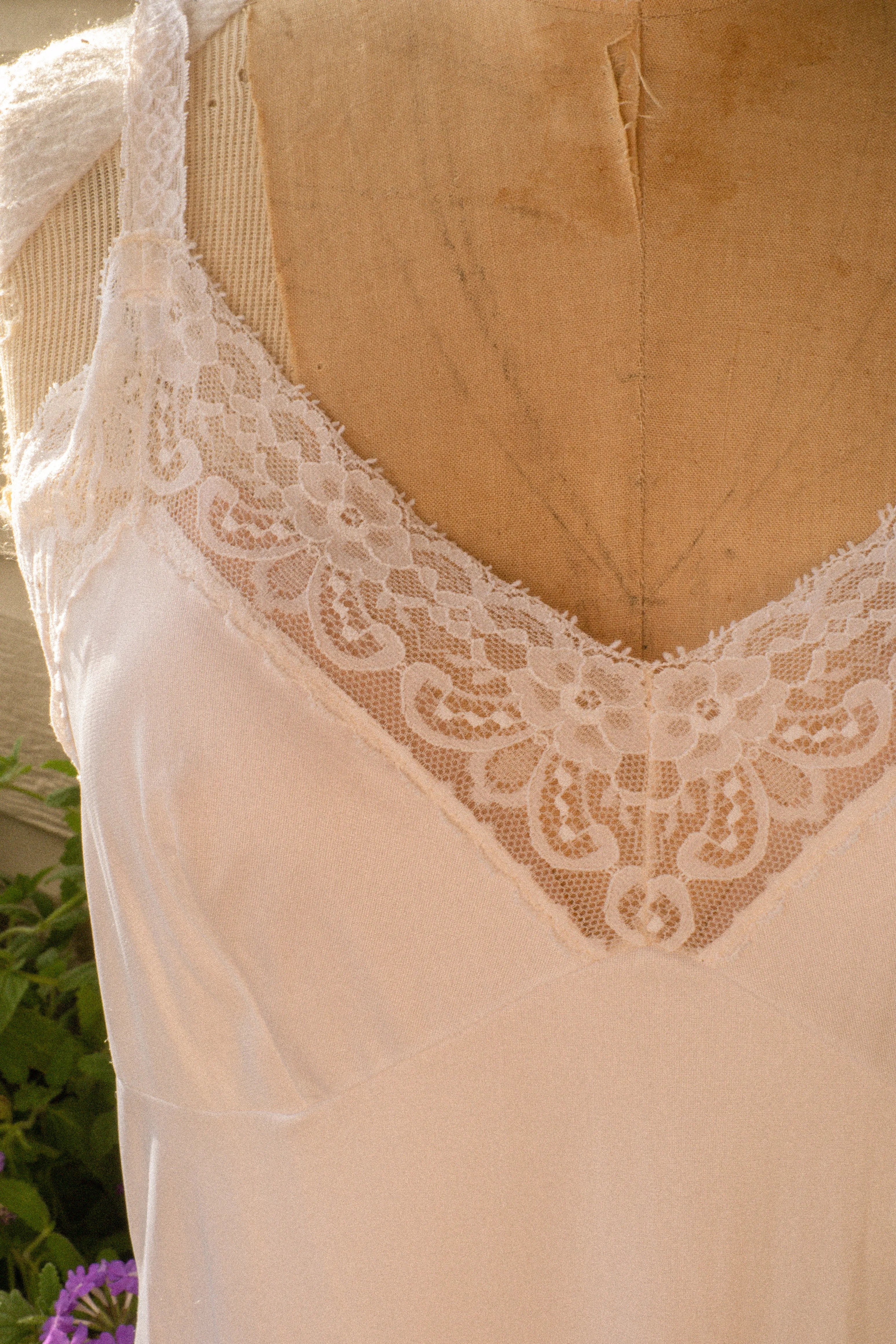 Vintage white lacey slip dress