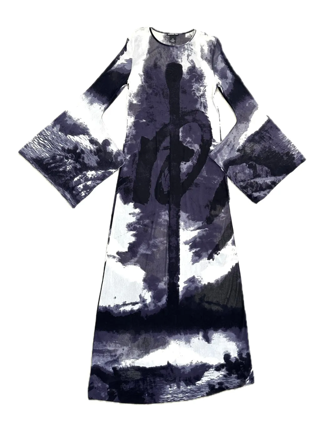 Vivienne Tam Mesh Kimono Sleeve Dress