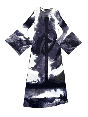 Vivienne Tam Mesh Kimono Sleeve Dress