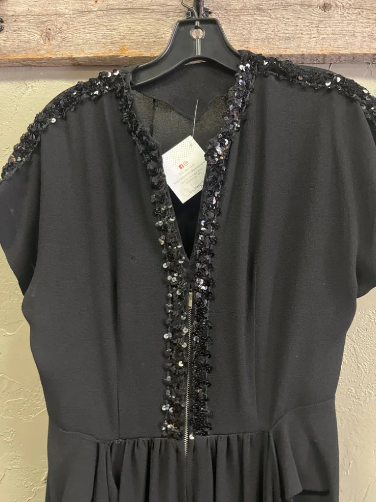 VTG BLACK SEQUIN DRESS