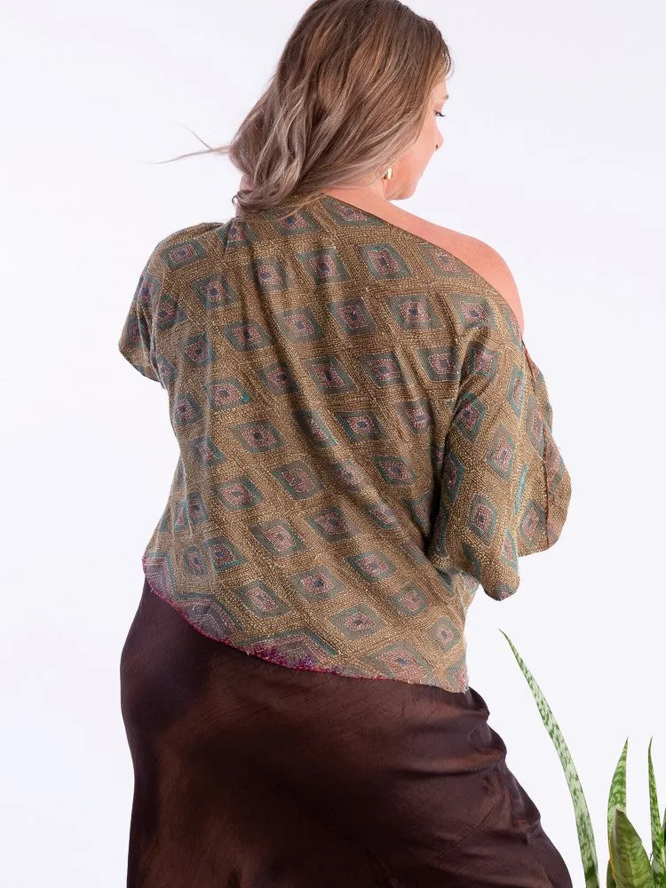 Wannabegeisha silk reversible top Diamonds