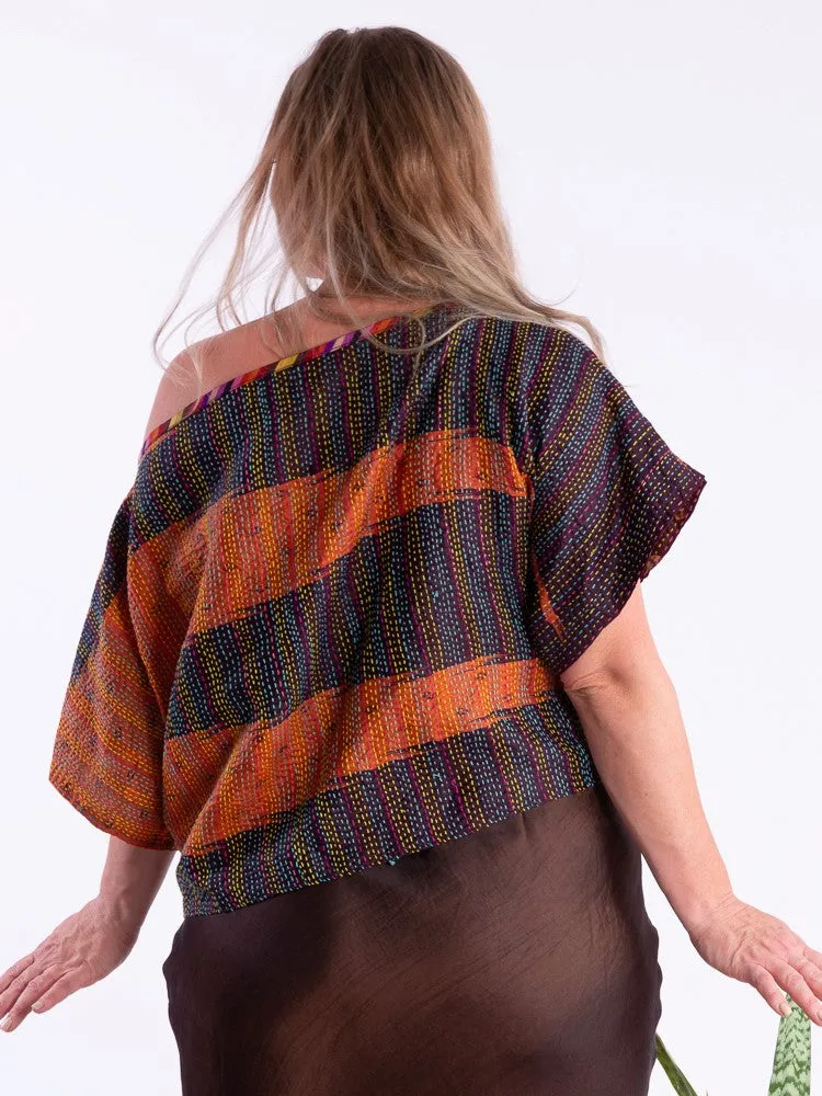 Wannabegeisha silk reversible top Uluru