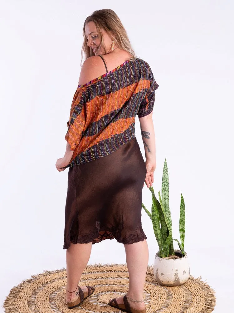 Wannabegeisha silk reversible top Uluru
