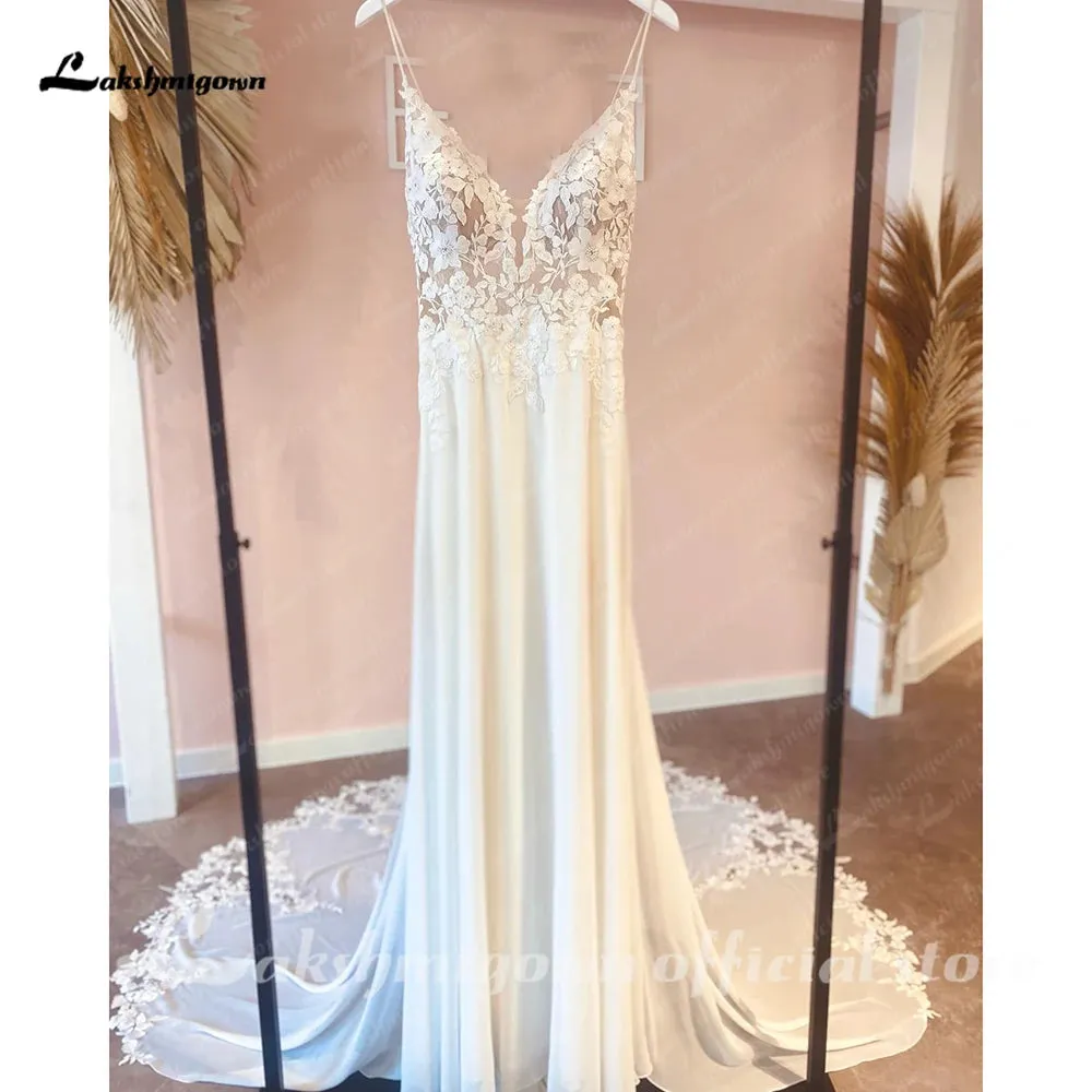 Wedding Dress Straps Robe Mariee Vintage Lace Appliques Boheme
