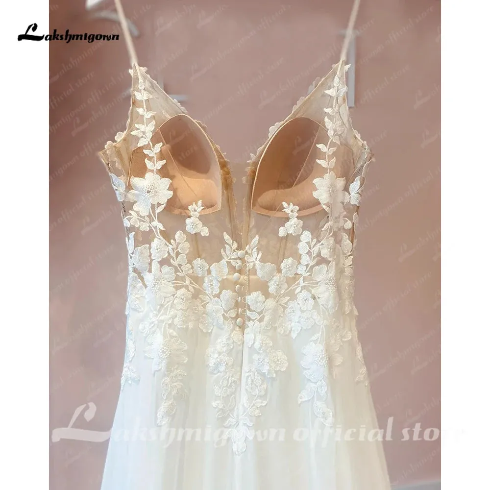 Wedding Dress Straps Robe Mariee Vintage Lace Appliques Boheme