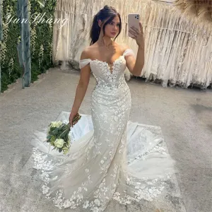 Wedding Dresses Women Open Back Sweetheart Off The Shoulder Bridal Gowns