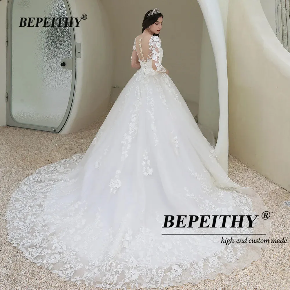 Wedding Gowns For Women Long Sleeves Bride Princess Bridal Dresses