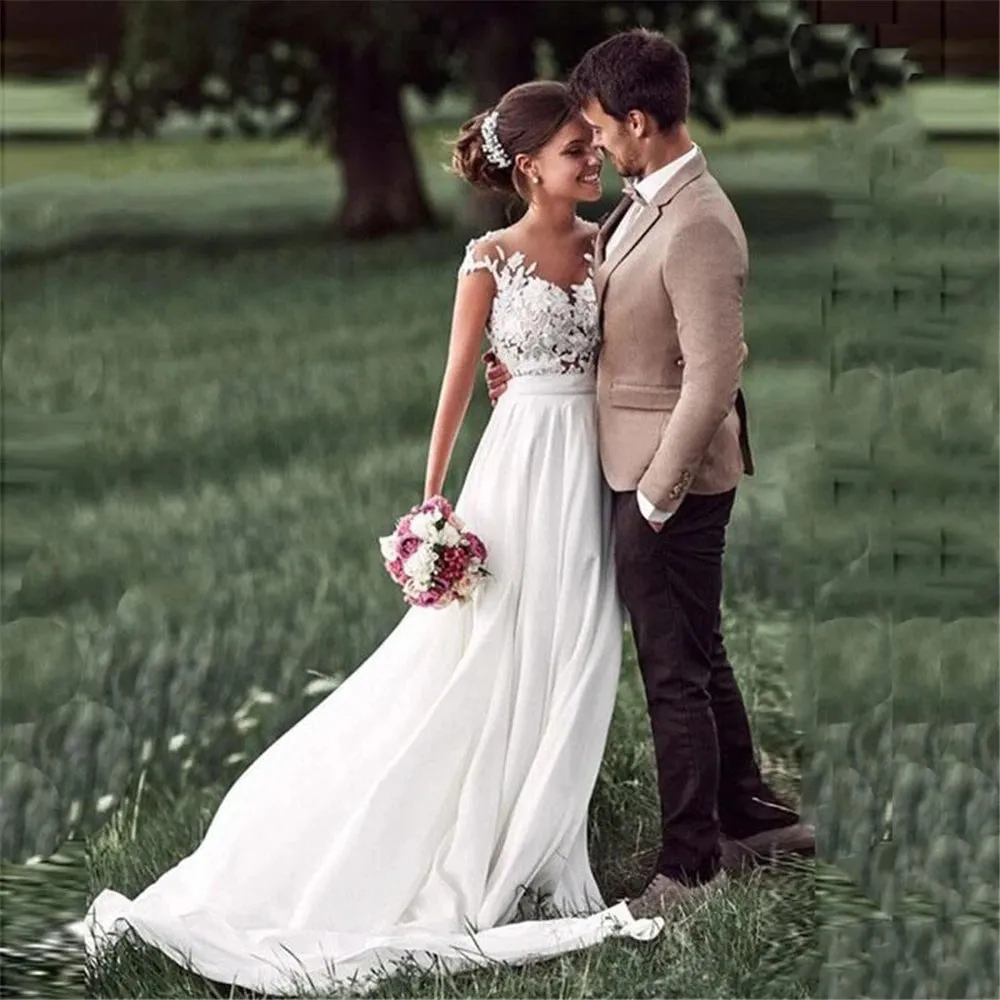 Wedding Guest Dresses: Elegant Wedding Dress Long Bride Gown
