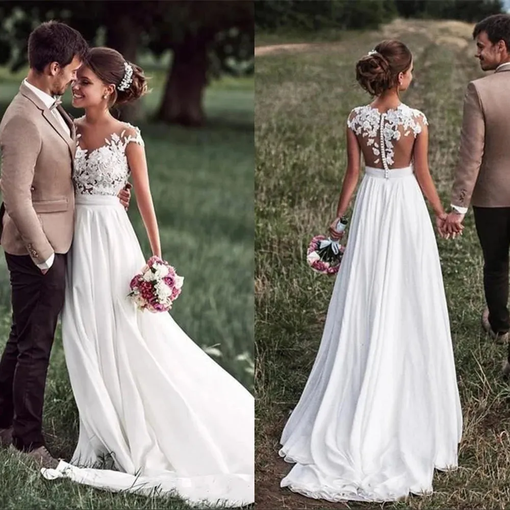 Wedding Guest Dresses: Elegant Wedding Dress Long Bride Gown