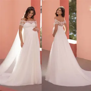 Wedding Guest Dresses: Long Wedding Dress For Woman Short Sleeves