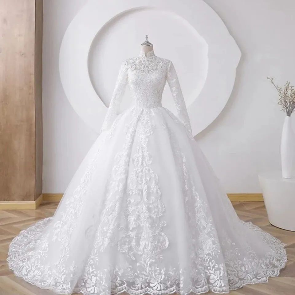 Wedding Guest Dresses: Wedding Dress Ball Gown Floor Length Sweep Train Tulle