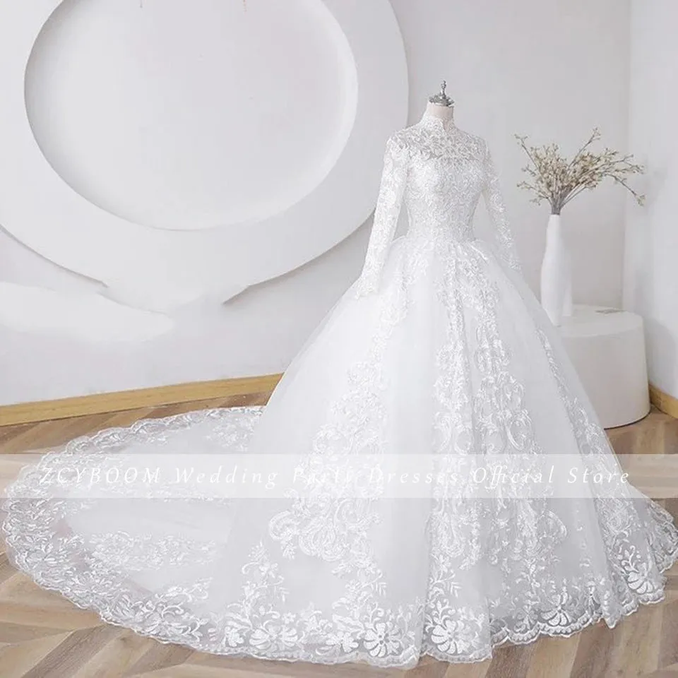 Wedding Guest Dresses: Wedding Dress Ball Gown Floor Length Sweep Train Tulle