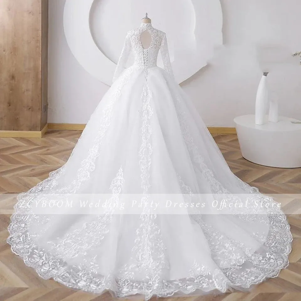 Wedding Guest Dresses: Wedding Dress Ball Gown Floor Length Sweep Train Tulle