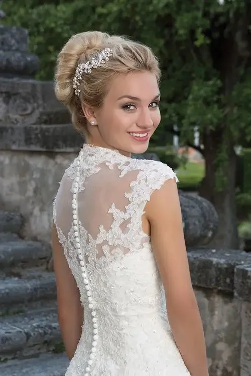Wedding Guest Dresses: Wedding Dresses Cap Sleeve Royal Square Neck