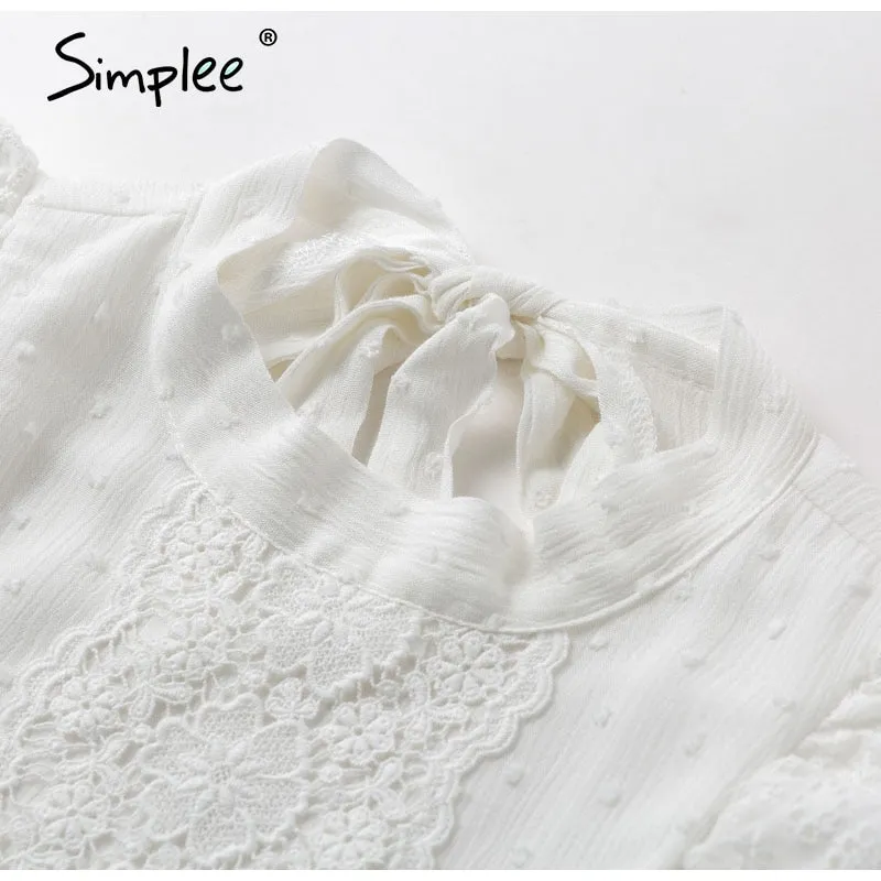 White Backless Lace Ruffled Top