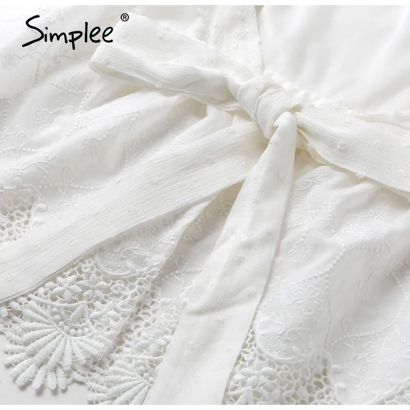 White Backless Lace Ruffled Top