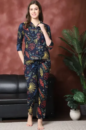 White Color Floral Printed Pure Cotton Co-ord Set for Women | S-XXL | Claura