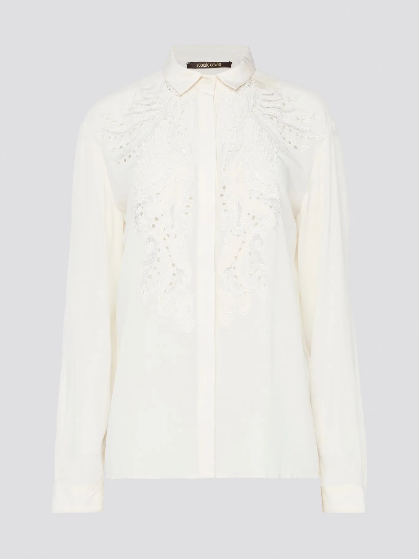 White Embroidered Long Sleeve Blouse