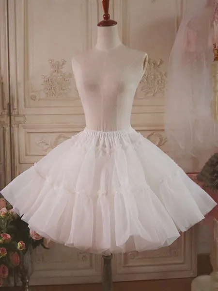 White Lolita Petticoat Ruffle Voile Lolita Underskirt