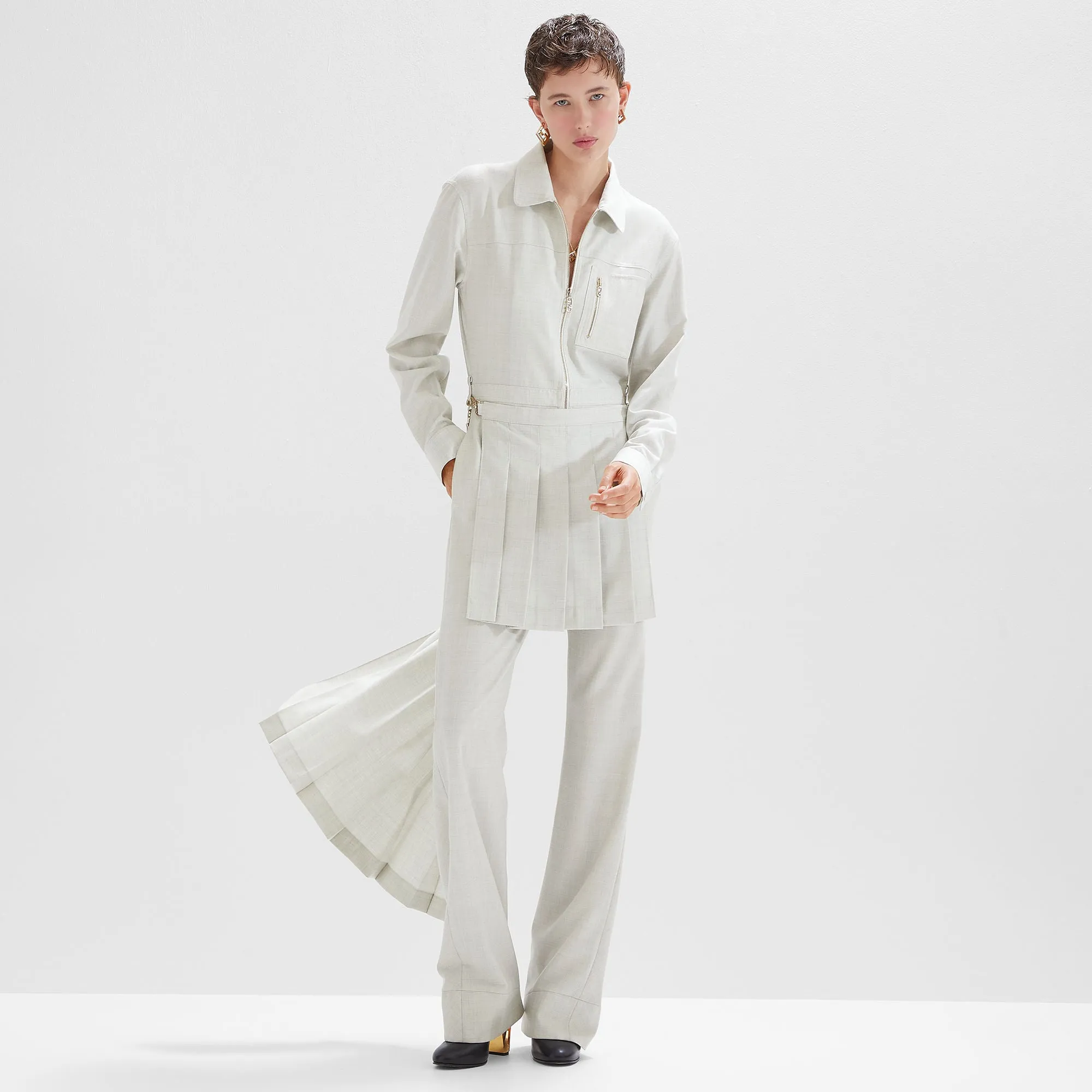 White Wool Jumpsuit