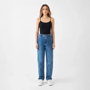 Wide Straight high waist in medium blue