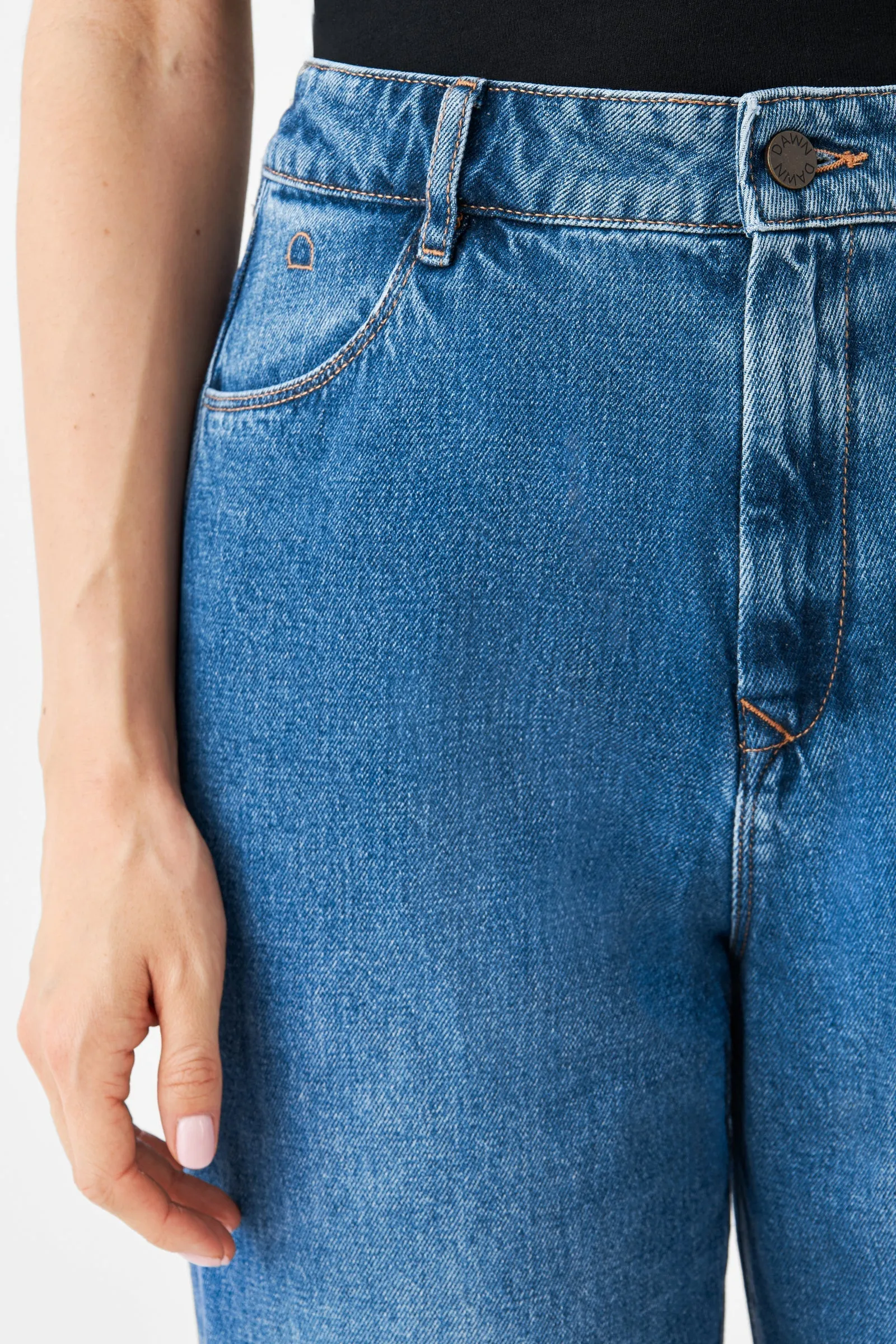 Wide Straight high waist in medium blue