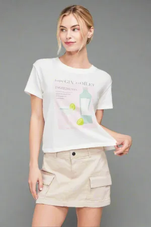 Wildfox Gin Gimlet Charlie Crop Tee