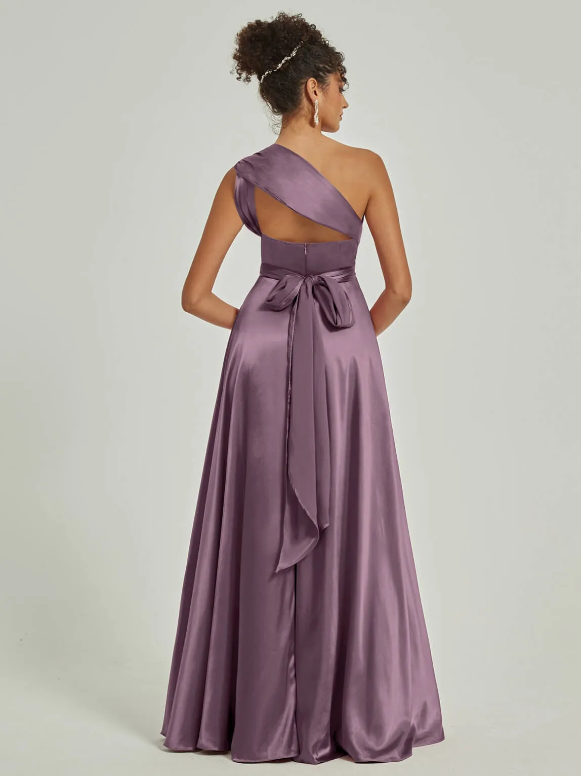 Wisteria Satin Convertible Bridesmaid Dress Multi Ways Wrap A-Line Gowns