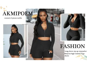 Women 2 Piece Outfits Workout Set Gym Yoga