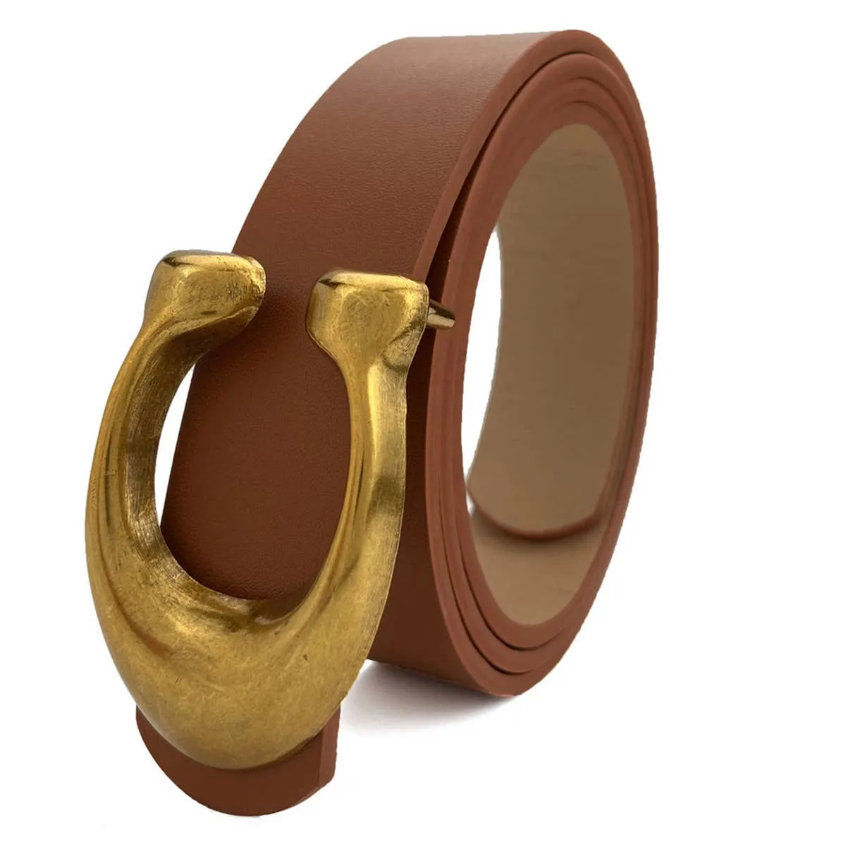 WOMEN FASHION RETRO U-BUCKLE BELT_CWABE0136: KHAKI / (OS) 1