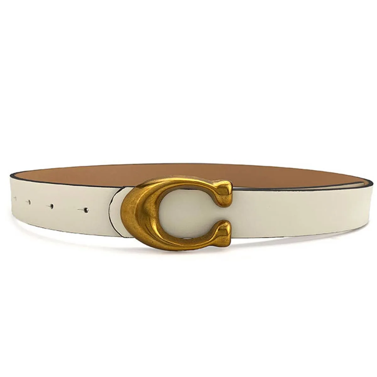 WOMEN FASHION RETRO U-BUCKLE BELT_CWABE0136: KHAKI / (OS) 1