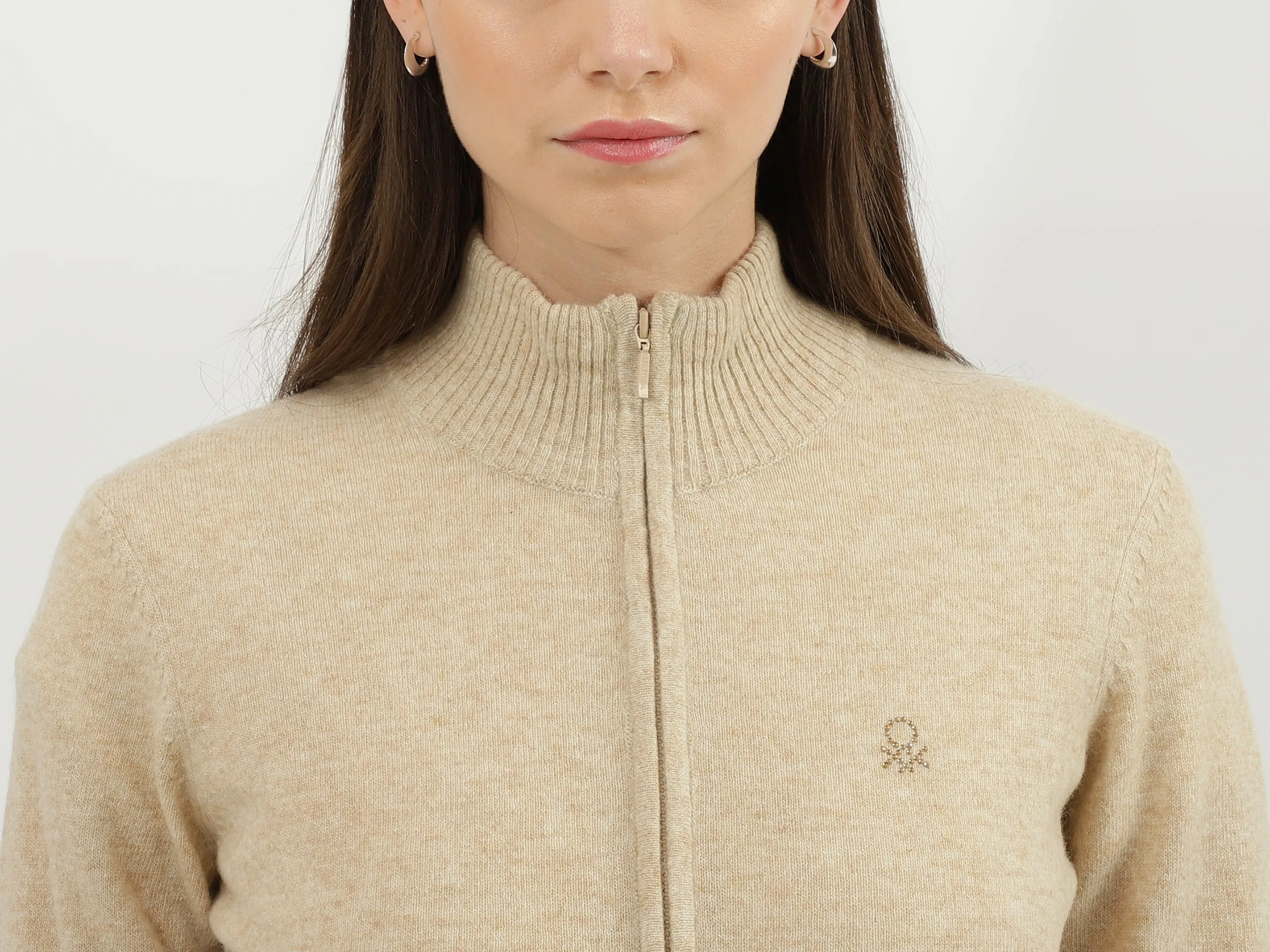 Women Solid High Neck Sweater
