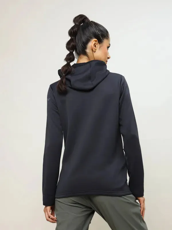 Women Solid Slim Fit Hooded Jacket with TECHNO WARM 