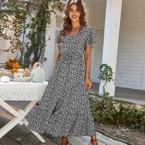 Women Vintage Floral Elegant Loose New Slit Dresses