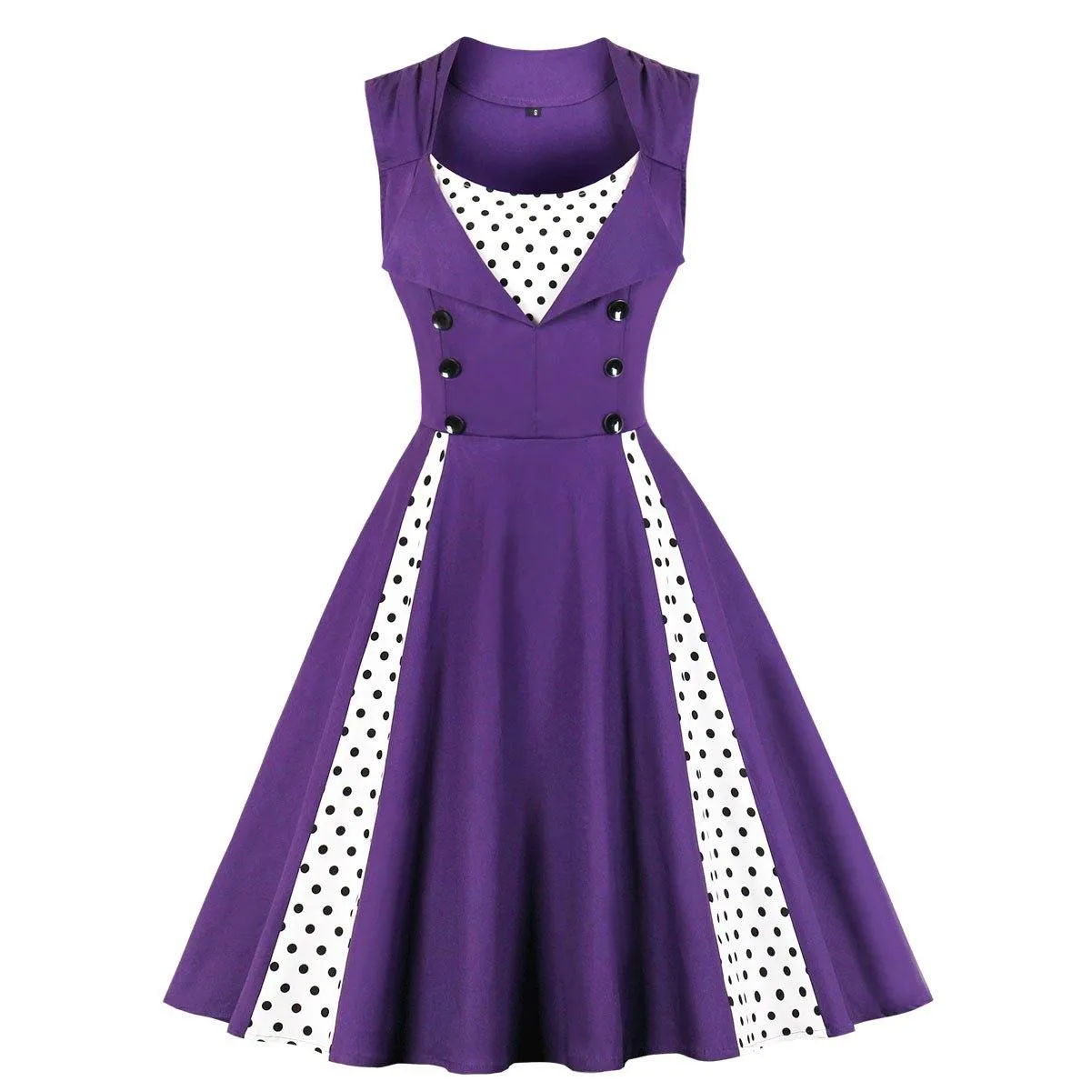 Women Vintage Sleeveless Midi Length Dresses