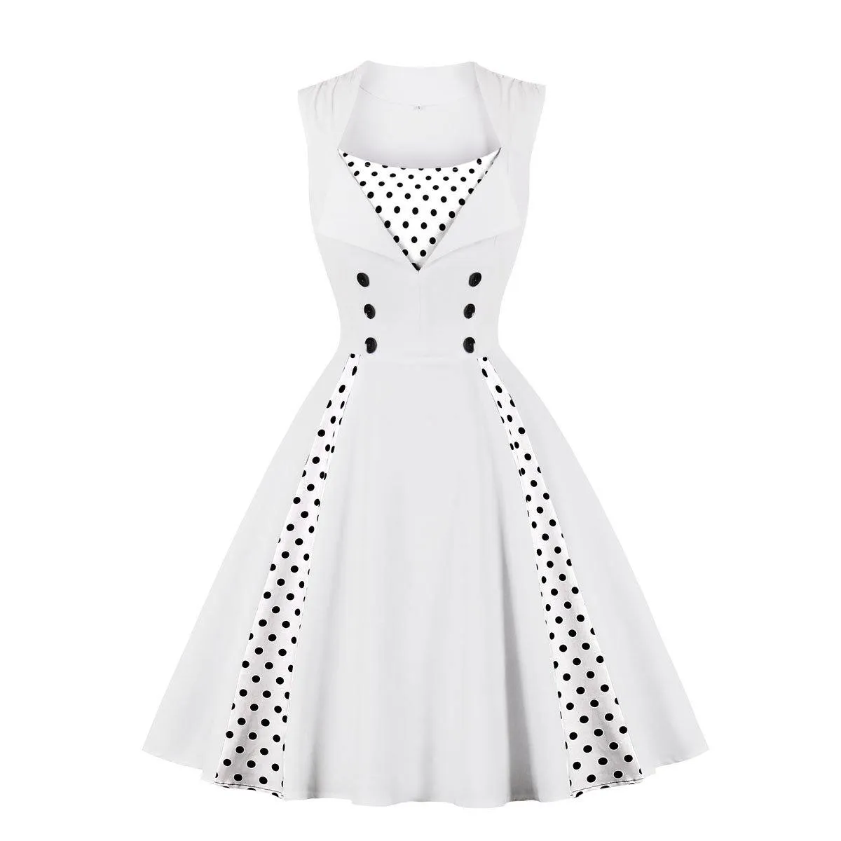 Women Vintage Sleeveless Midi Length Dresses