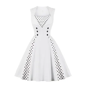 Women Vintage Sleeveless Midi Length Dresses