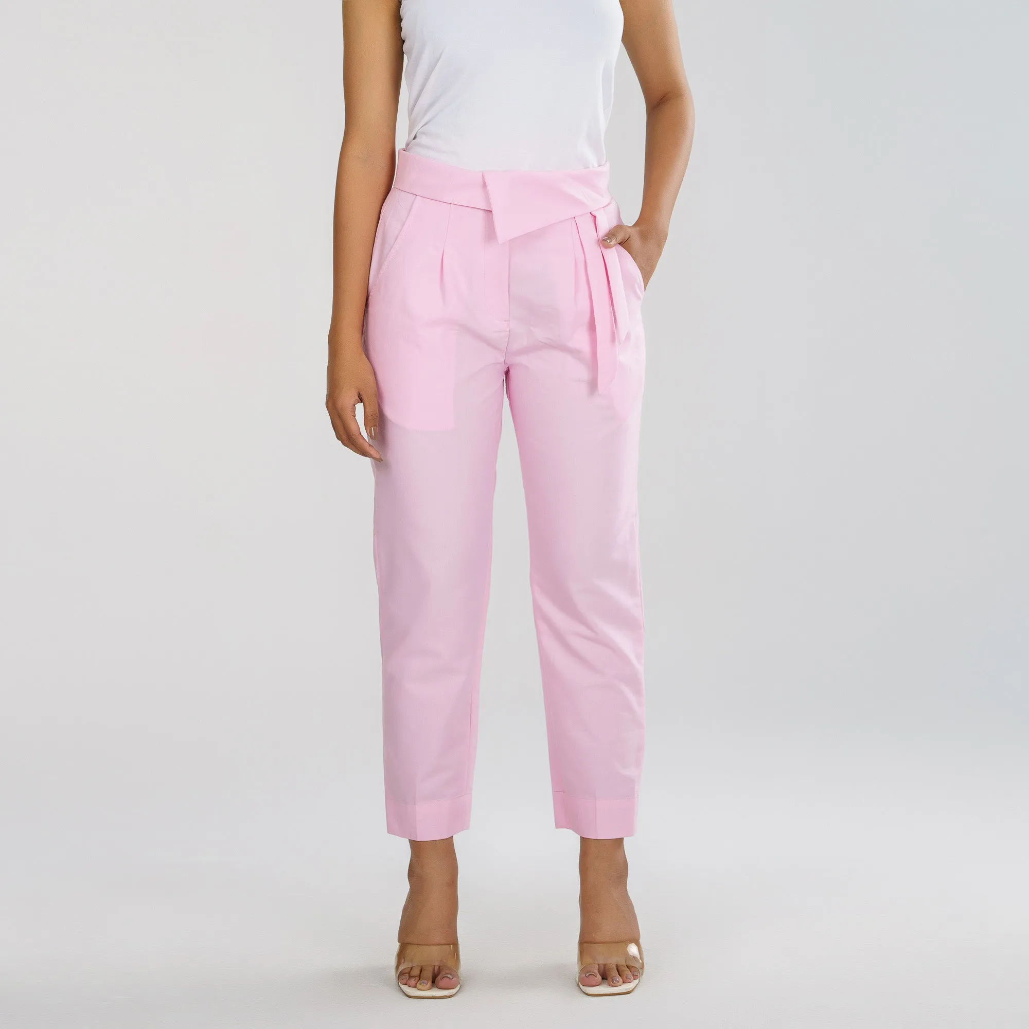 Womens Baby Pink Workwear Bottom