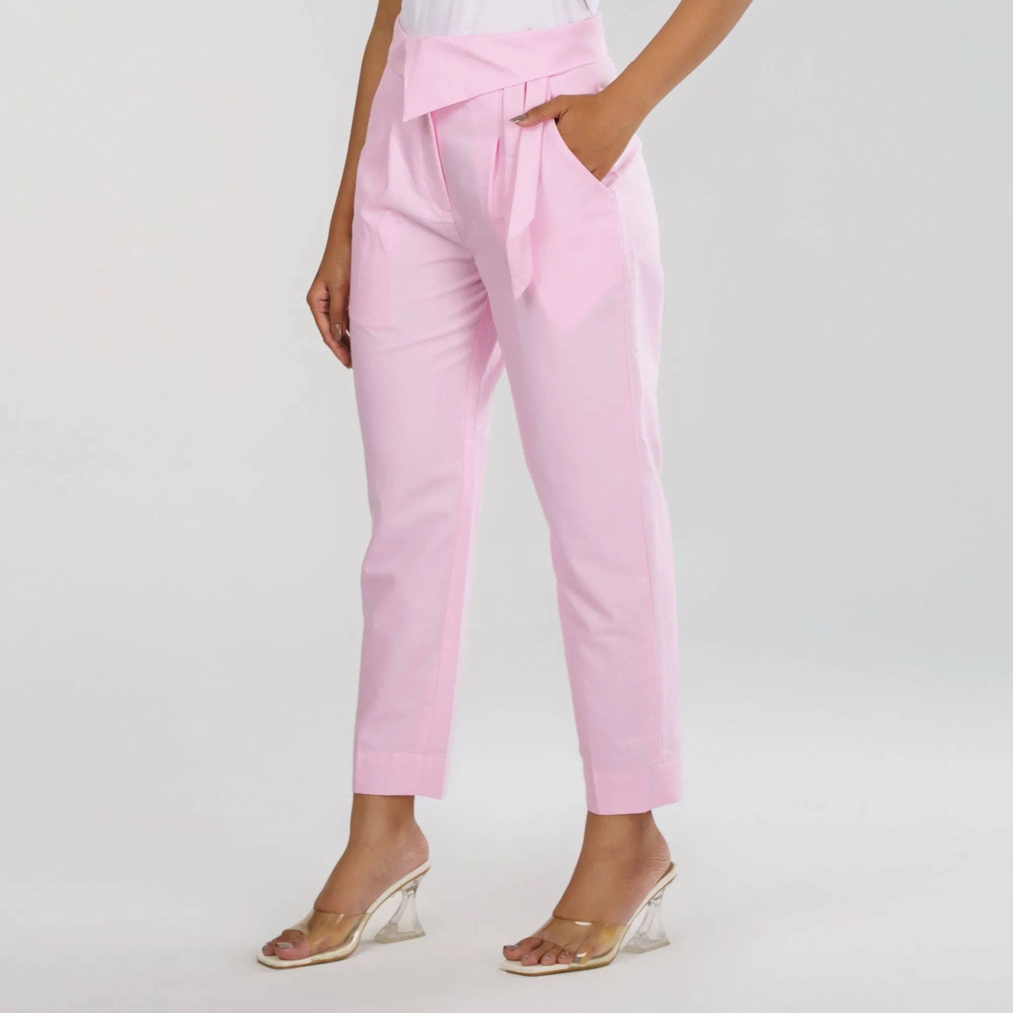 Womens Baby Pink Workwear Bottom