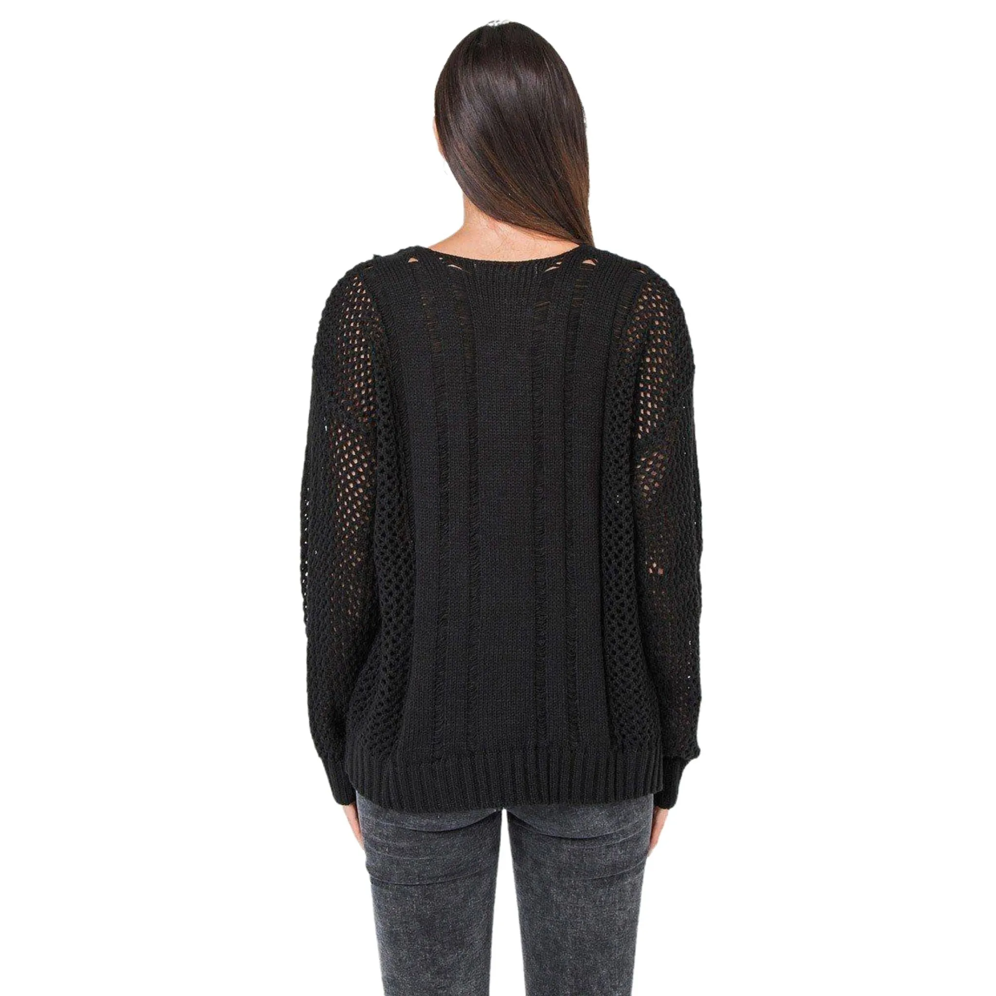 Women's Boho Bliss Embroidered Waffle Knit Sweater
