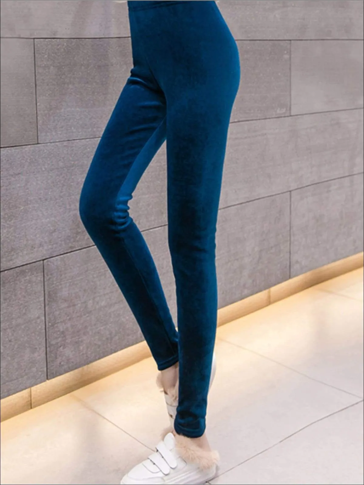 Women's Fall High Waist Velvet Casual Leggings
